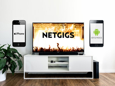 NETGIGS Logo on TV and mobile phones