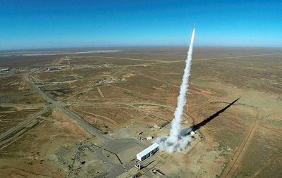 Image of a rocket launch from Woomera in South Australia in 2017
